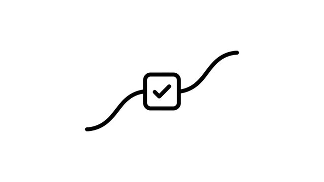 Wavy line with checkmark in square for task completion icon.