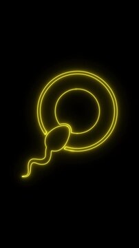 Sperm neon icon 4K video animation with alpha channel		