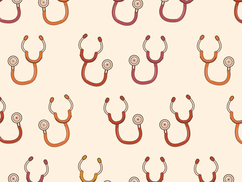 Medical Stethoscopes With Silver Chestpieces Decorative Background