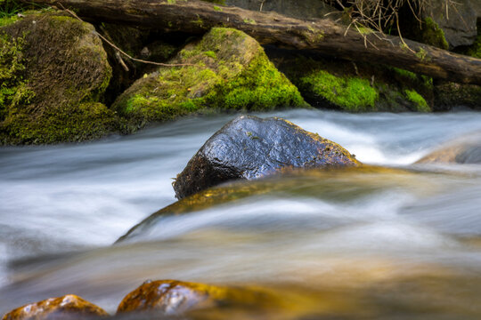 Flowing water in a stream (Ingering) in Styria, Austria