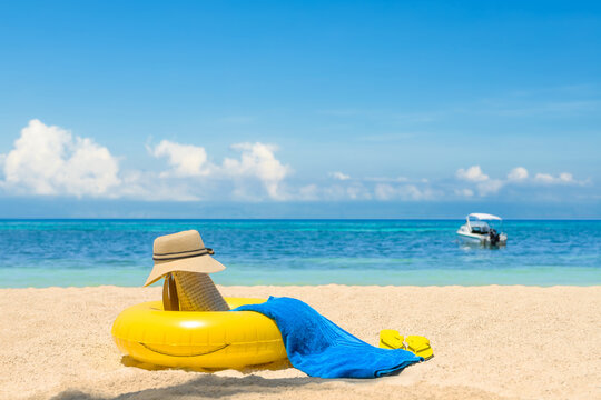 accessories for beach holidays and swimming on the seashore