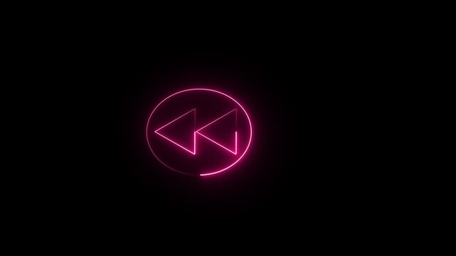 Glowing pink neon curved arrow pointing to the right on a dark black background. Represents forward, next, redo, and sharing concepts for modern UI design. High quality 4K video rendered.   