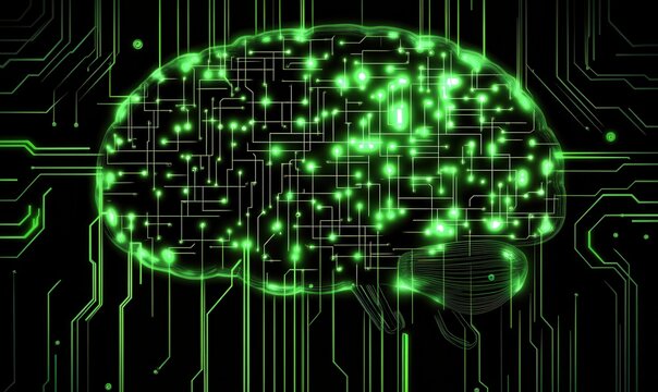 Brain made of wires and lights