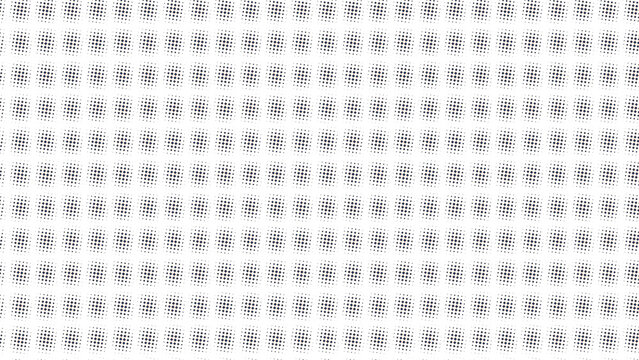 Uniform grid pattern of brown halftone dots on a black background, creating a structured square mesh with consistent spacing and dark tones