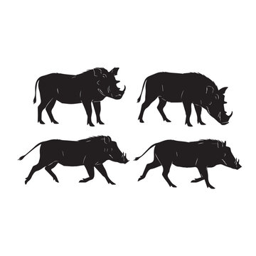 Warthog Silhouette Set Black and White Vector
Warthog Silhouettes Collection Wildlife Illustration
Warthog Silhouette Set African Animal Vector