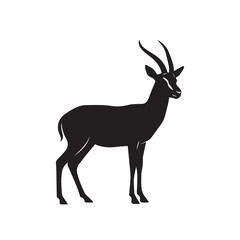 Fototapeta premium Gazelle Silhouette Set Black and White Vector Gazelle Silhouettes Collection Wildlife Illustration Gazelle Silhouette Set African Animal Vector