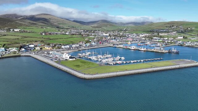 Aerial view of  Dingle Harbour, County Kerry, Ireland
