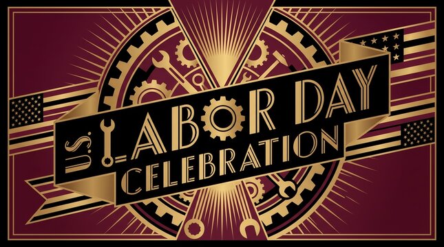 Happy labor day in United States of America background illustration