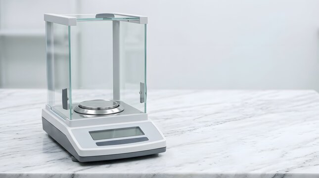 Modern Digital Analytical Scale on Marble Countertop
