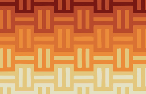 Warm Terracotta Geometric Seamless Pattern &mdash; Gradient Brick Grid Vector Background