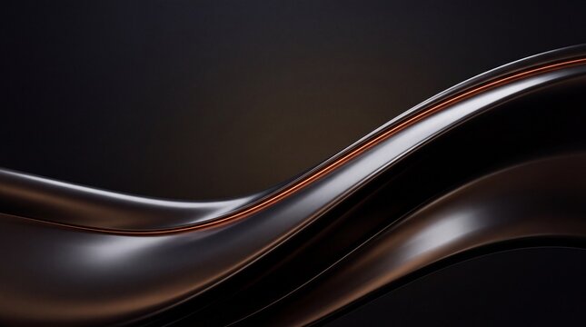 Abstract Dark Metallic Fluid Wave Luxury Background