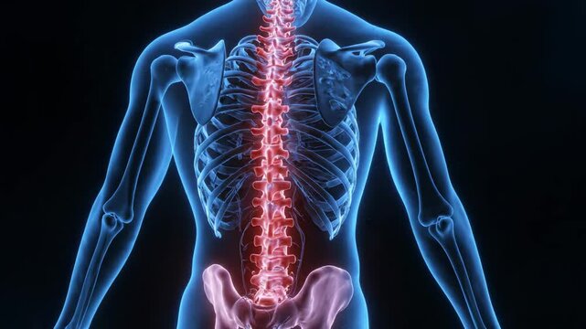 Stunning 3D render of human skeletal system highlighting digestive and nervous system pathways ideal for medical animations, educational content, and healthcare marketing materials.