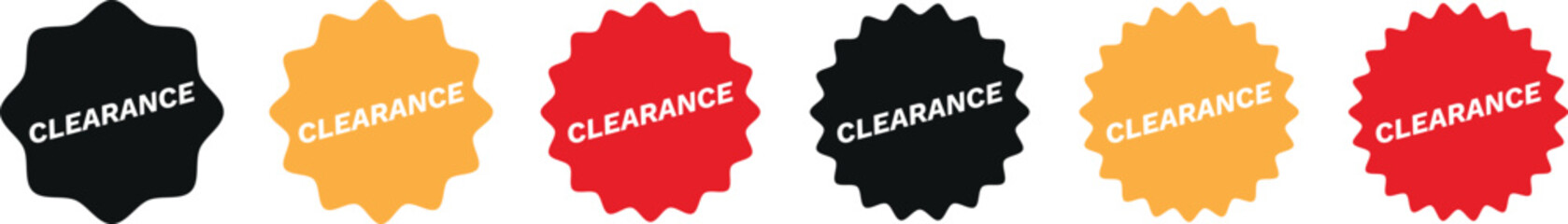 Obraz premium Clearance Badge Collection with Colorful Starburst Labels