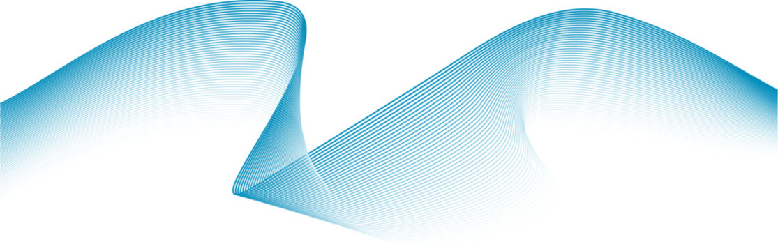 Abstract blue flowing line wave graphic element