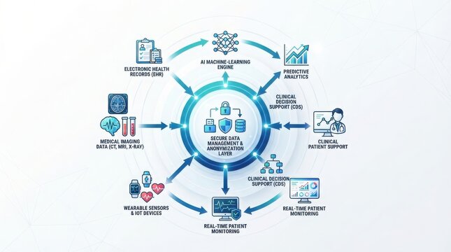 Healthcare ai and data management system diagram