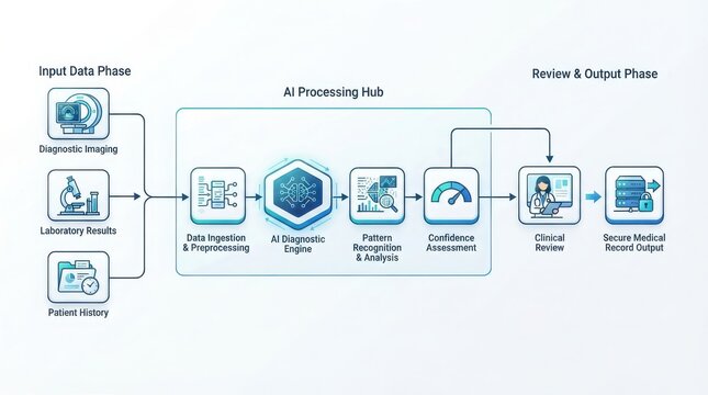 Ai medical diagnosis workflow process diagram
