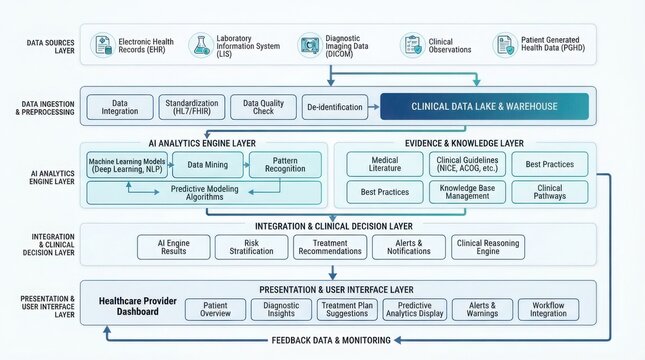 Healthcare analytics system architecture diagram
