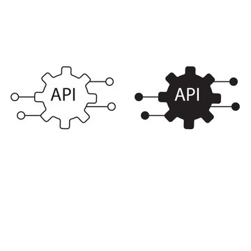 API Integration and Tech Cogwheel Logo Vector Icon