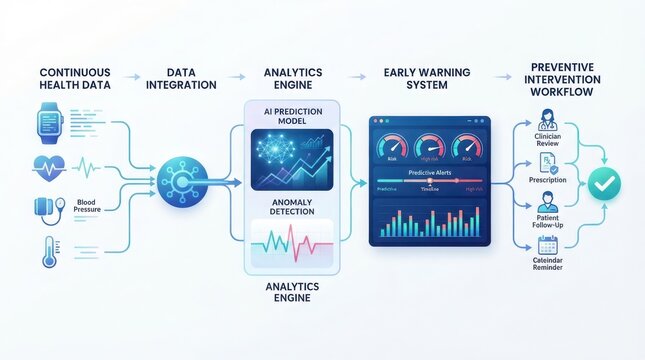 Health data analytics workflow with ai prediction