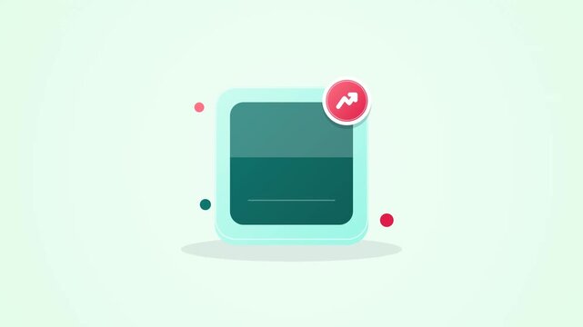 Bar Chart Graph Icon with Upward Arrow Badge Flat Vector Motion Animation for Financial Growth Concept