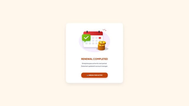 Auto Renewal Billing UI Animation Motion Graphics for SaaS Subscription Management
