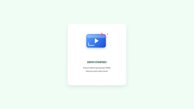 Product Demo Video Pop-Up Dialog UI Animation Flat Design Element for SaaS Website Landing Page Integration