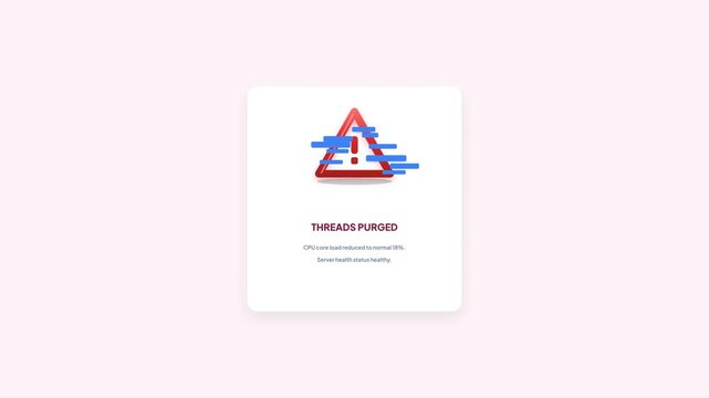Critical Server Alert Warning UI Card Motion Graphics