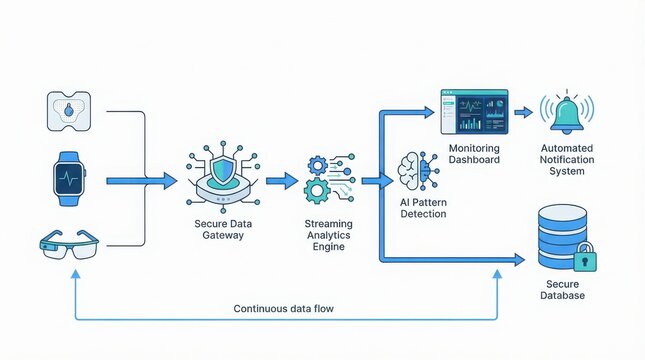 Iot wearable devices streaming data to analytics system