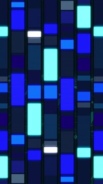 Animation of moving shapes on black background