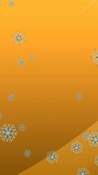 Animation of falling snowflakes on orange background