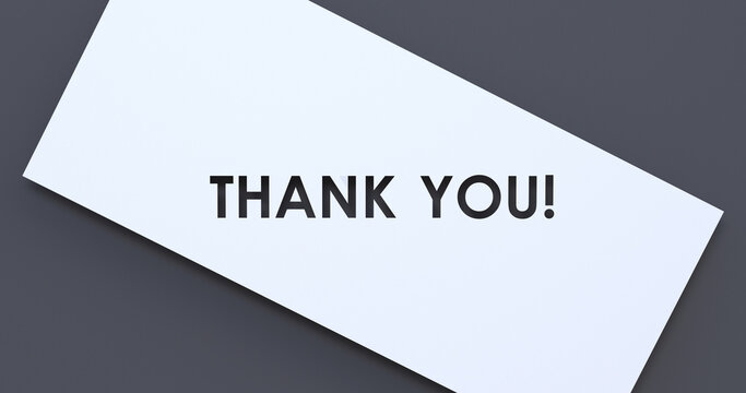 thank you stencil card in black background 3d render