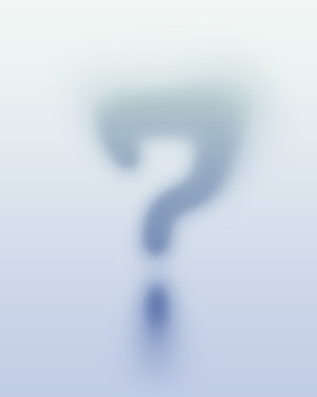 Hazy blue question mark on white background with question