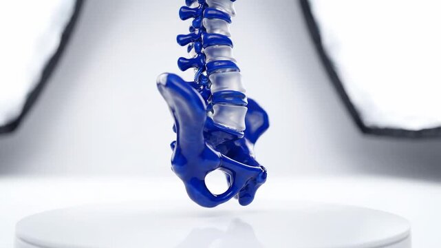 High-quality 3D render of a human pelvis bone model with realistic lighting ideal for medical training, anatomical studies, and healthcare marketing materials.