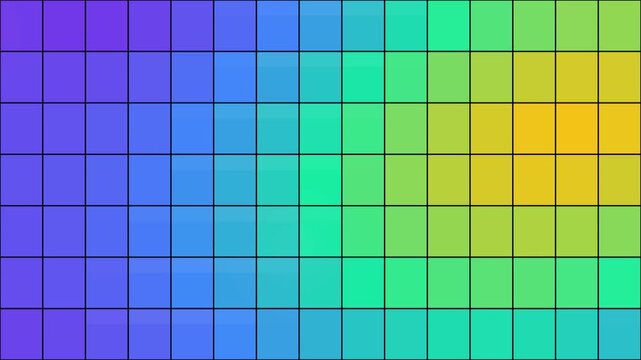 Looping tech background with rainbow color gradient overlay