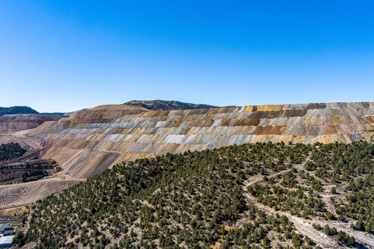 Flying near large Mine Tailings in Ely Nevada along Highway 50 known as "The Loneliest Road in Nevada" during summer. Ely Nevada is known for it's Copper and Gold Mines.