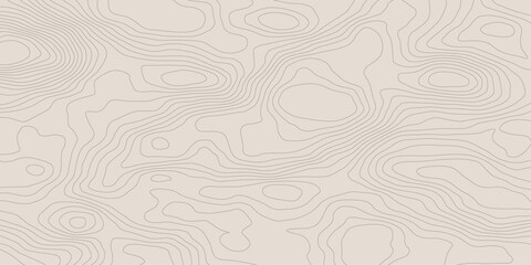 Topographic contour lines on a muted beige background suggesting elevation and geography during an abstract representation © Mahfuja