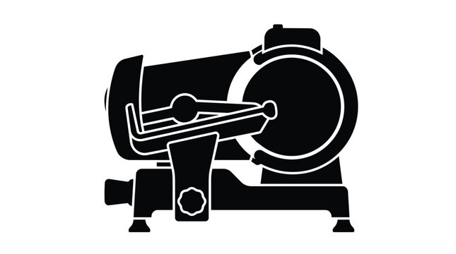 Meat slicer machine depicted as a black silhouette