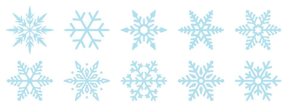 winter snowflake collection, snowflake icon set, christmas, winter elements, snow, snowflake vector