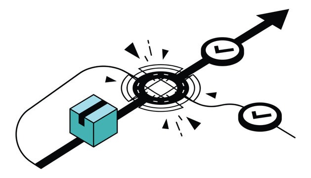 Product distribution split testing path vector illustration for optimization.