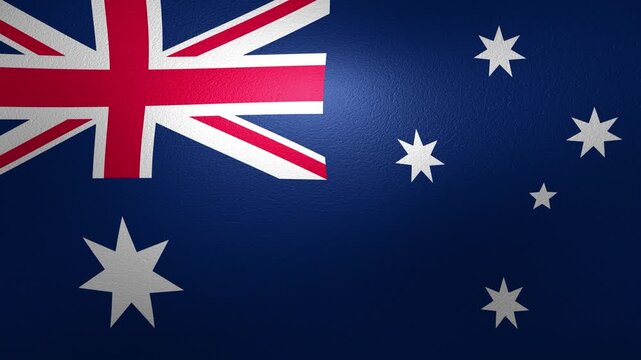Australian flag waving in a patriotic animation loop