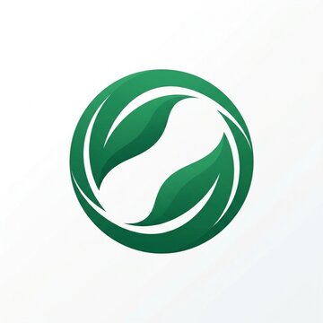Minimalist Green Eco Leaf Logo Design