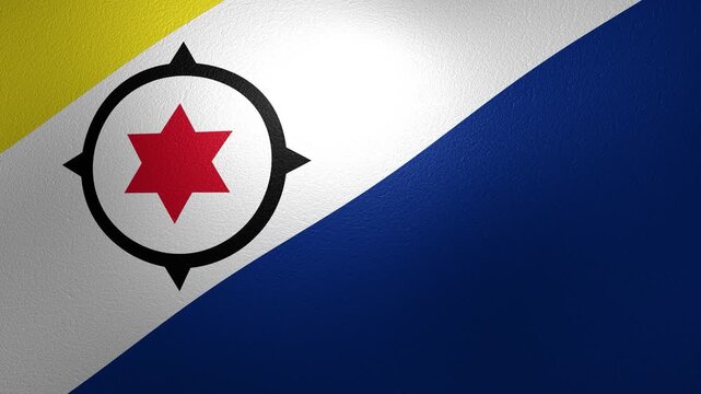 Waving flag of Bonaire blowing in wind