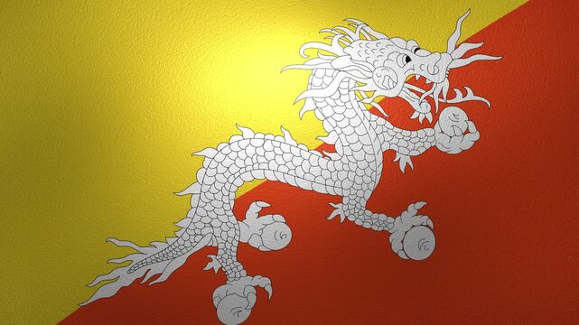 Bhutan flag waving in a looping animation