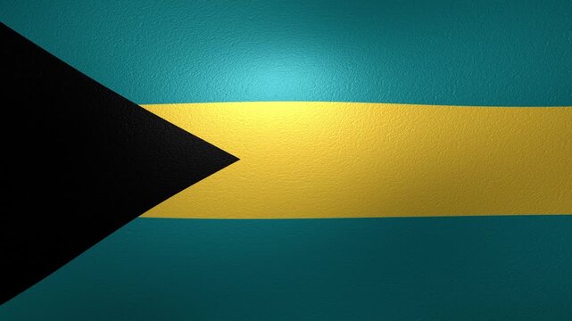 Realistic waving flag of the Bahamas animation