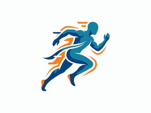 Dynamic Athlete Sprinting Towards Victory Abstract Motion Graphics