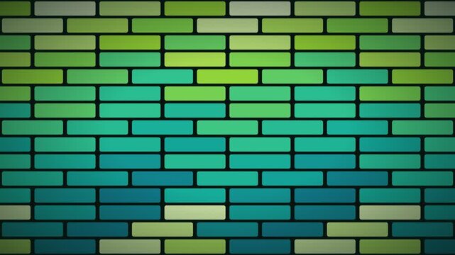 Shifting Brick Grid in Mint Green Tones &ndash; Seamless Loop 4K Motion Background