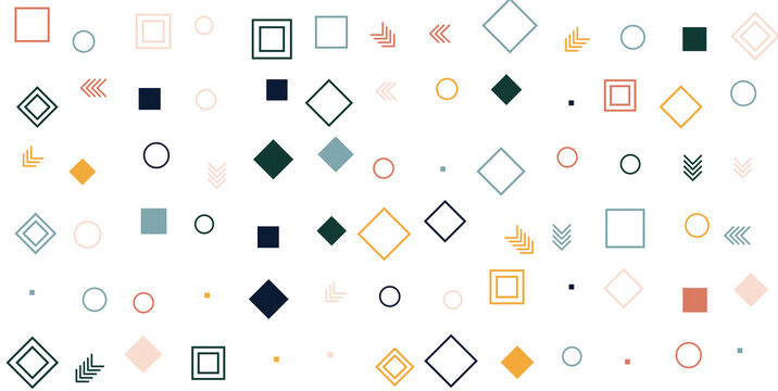 Geometric Shapes Pattern, Abstract Design Elements, Modern Background Texture Featuring Minimalist, Vector