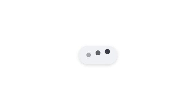 Multiple typing indicator chat bubbles moving on white background