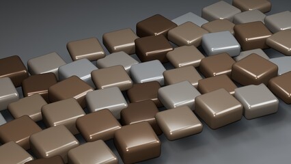 Fototapeta premium Grid of brown and gray rounded squares
