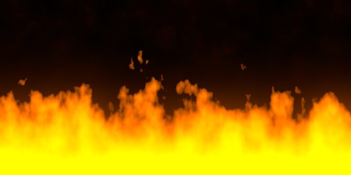 Realistic Orange Flame Wall Background